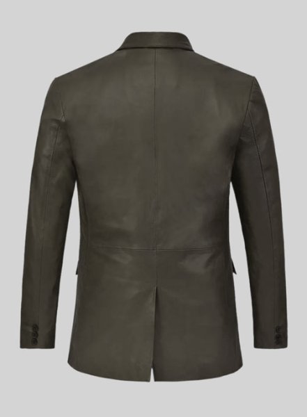 (image for) Soft Absolute Dark Green Leather Blazer