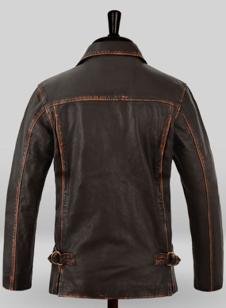 (image for) Rubbed Dark Brown Washed Indiana Jones Leather Jacket