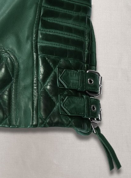 (image for) Charles Burnt Green Leather Jacket