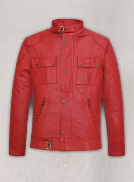 Soft Tango Red Washed & Wax The Expendables Lee Christmas Leather Jacket