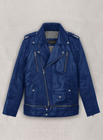 Rich Blue Trooper Biker Jacket