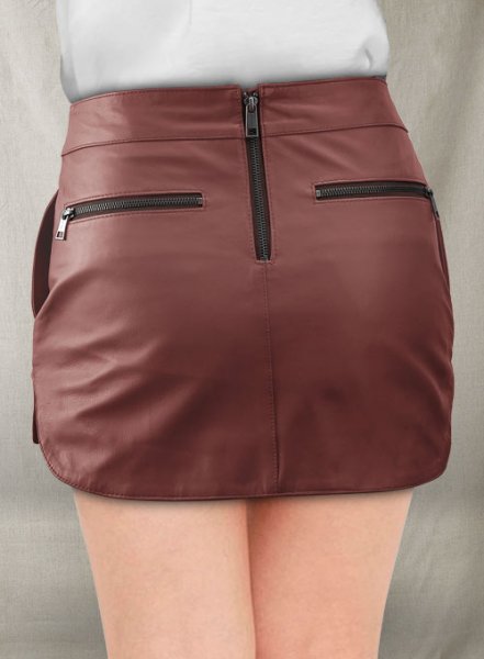 (image for) Soft Fermented Burgundy Hilary Duff Leather Skirt