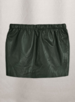 (image for) Soft Deep Olive Leather Skirt With Elastic Waist