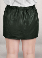 (image for) Soft Deep Olive Leather Skirt With Elastic Waist