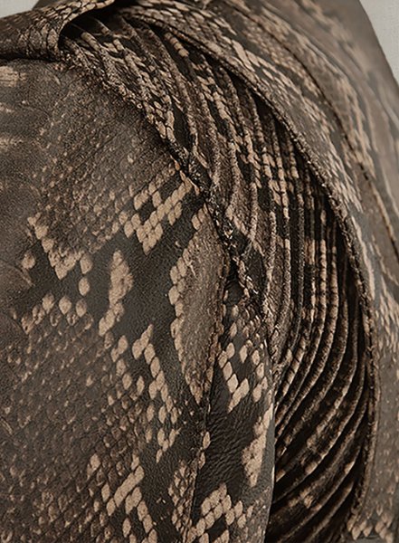 (image for) Dark Brown Python Leather Jacket # 280
