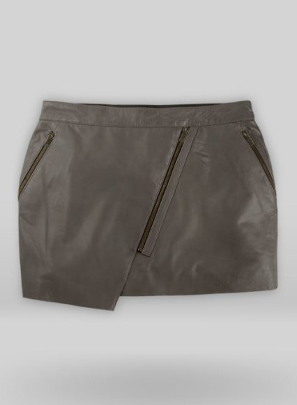 Croma Gray Wax Gypsy Leather Skirt - # 196