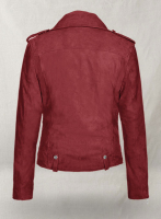 (image for) Soft French Red Suede Meghan Markle Leather Jacket