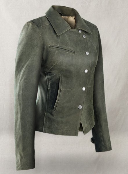 (image for) Vintage Italian Olive Leather Jacket #277