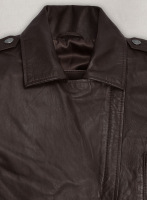 (image for) Soft Brown Washed & Wax Kendall Jenner Leather Jacket #3