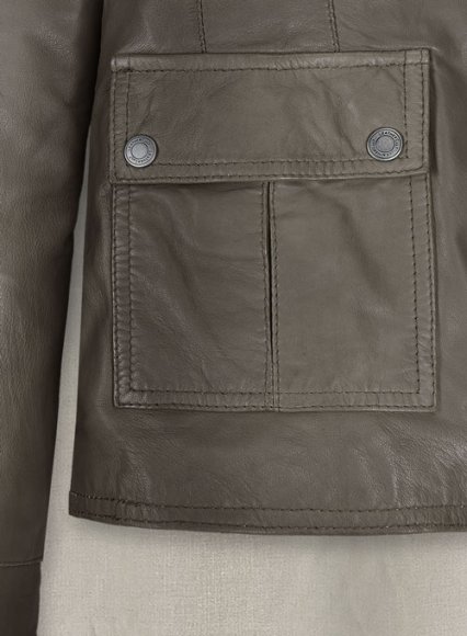(image for) Croma Gray Washed & Wax Scarlett Johansson Leather Jacket