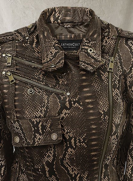 (image for) Dark Brown Python Leather Jacket # 280