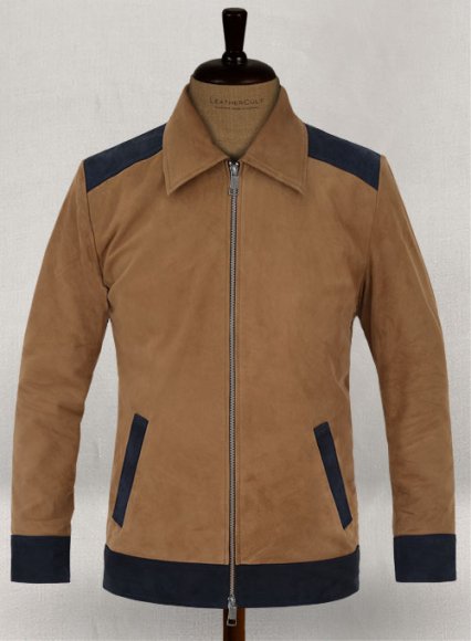 Soft Saddle Brown Suede Cristiano Ronaldo Leather Jacket #1