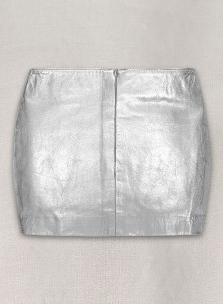 (image for) Silver Adjustable Slit Leather Skirt