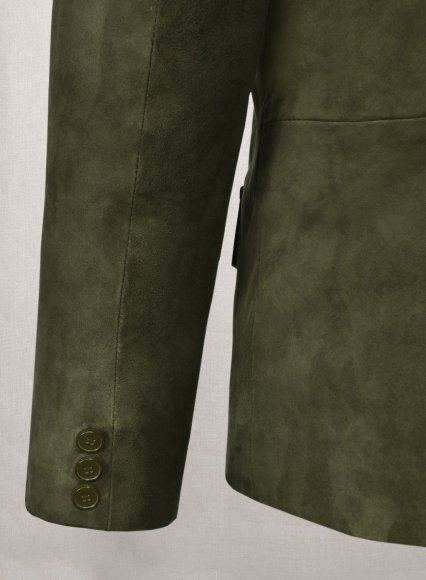 (image for) Woodland Green Suede Western Leather Blazer
