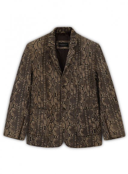 Dark Brown Python Fast & Furious Jason Statham Jacket - 42 Short Dark Brown Python Fast & Furious Jason Statham Jacket - 42 Short