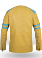 (image for) Yellow Leather Fighter T-Shirt Jacket