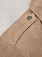 (image for) Dusty Beige Suede Leather Fringes Jacket #1008