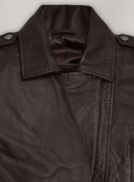 (image for) Soft Brown Washed & Wax Kendall Jenner Leather Jacket #3