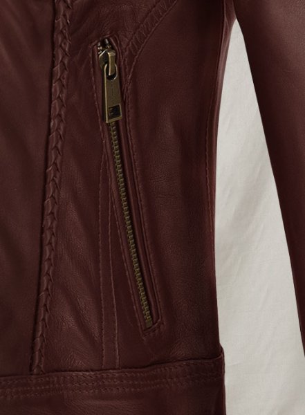 (image for) Soft Maroon Wax Clova Leather Jacket