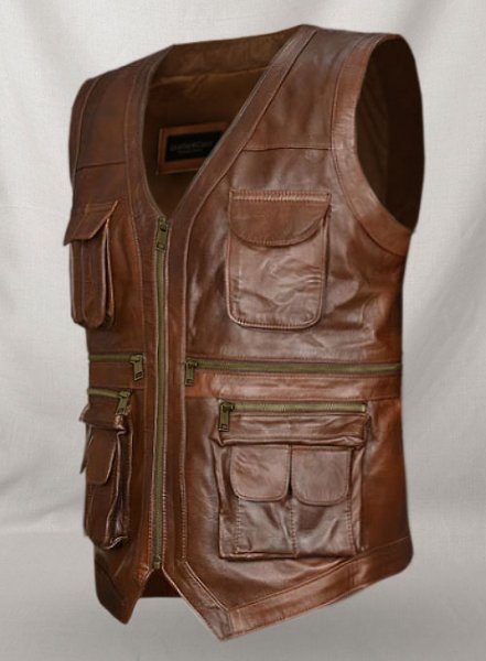 (image for) Spanish Brown Chris Pratt Jurassic World Leather Vest