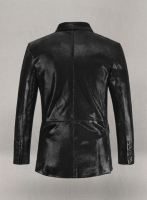 (image for) Snake Emboss Black Leather Blazer