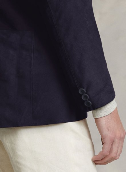(image for) Dark Slate Purple Suede Leather Blazer