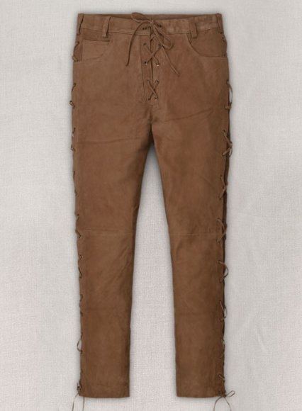 Oak Brown Suede Leather Pants #515 (image for) Oak Brown Suede Leather Pants #515