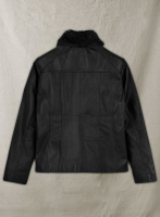 (image for) Black Fur Collar Leather Jacket