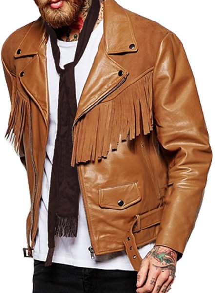 Leather Fringes Jacket #1009 : LeatherCult