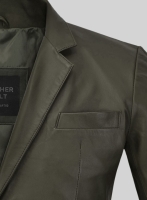 (image for) Soft Absolute Dark Green Leather Blazer