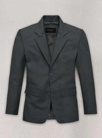 (image for) Soft Gray Leather Blazer