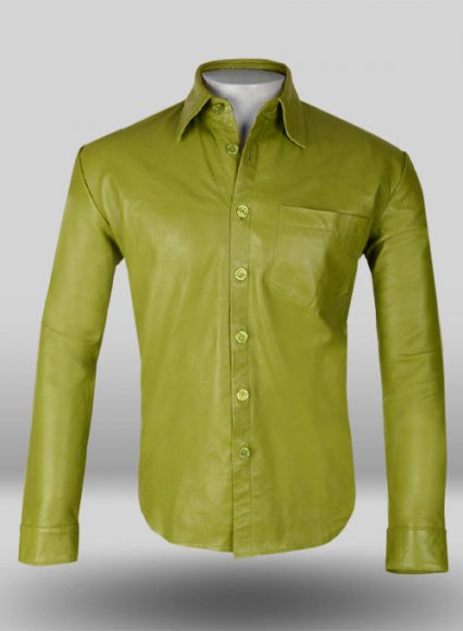 Bright Green Classic Leather Shirt Bright Green Classic Leather Shirt