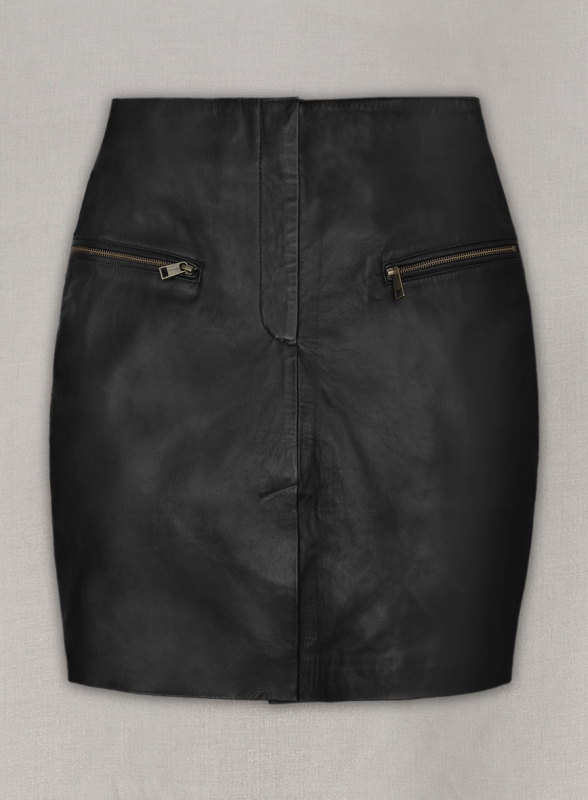 (image for) Front Slit Leather Skirt - # 126 - Click Image to Close