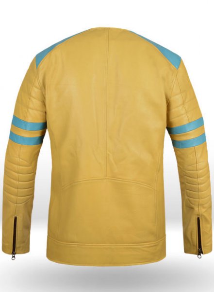(image for) Yellow Leather Fighter T-Shirt Jacket
