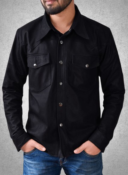 Light Weight Unlined Deep Blue Leather Shirt Light Weight Unlined Deep Blue Leather Shirt