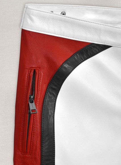 Striped Biker Leather Pants (image for) Striped Biker Leather Pants