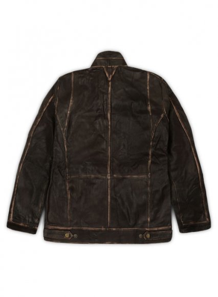 Tribal Rubbed Brown Leather Jacket - M Regular Tribal Rubbed Brown Leather Jacket - M Regular