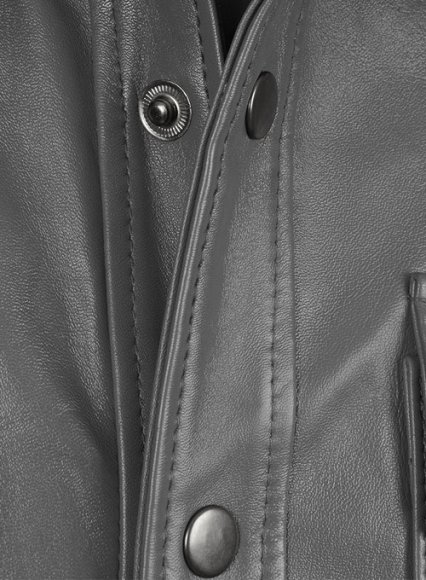 Gray Leather Shirt Jacket - #1S Gray Leather Shirt Jacket - #1S