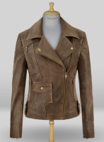 (image for) Vintage Gravel Brown Leather Jacket # 263