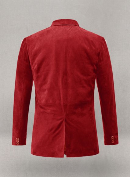 (image for) Soft Lava Red Suede Leather Blazer