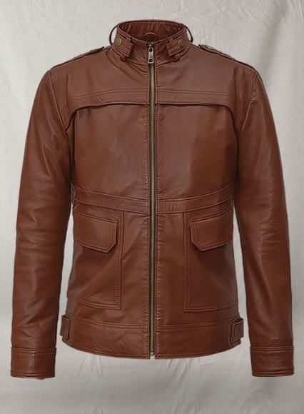 Tan Brown Leather Jacket # 602
