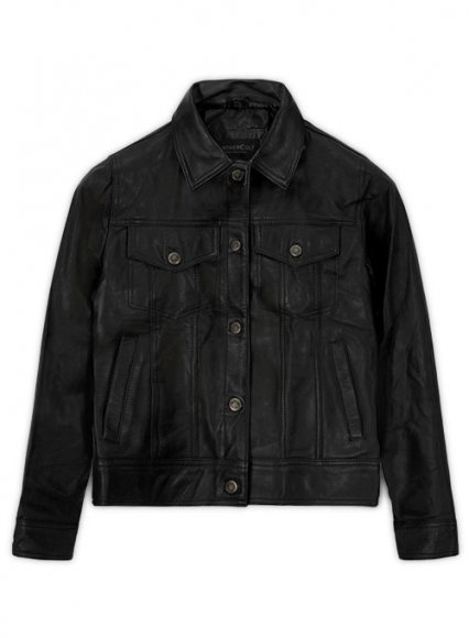 Thick Black Leather Jacket #515 - 38 Female Thick Black Leather Jacket #515 - 38 Female