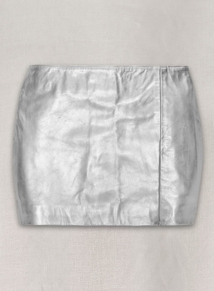 (image for) Silver Adjustable Slit Leather Skirt