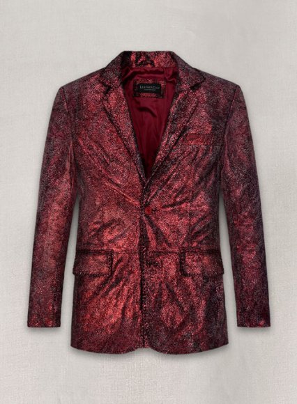 Twilight Red Medieval Leather Blazer (image for) Twilight Red Medieval Leather Blazer