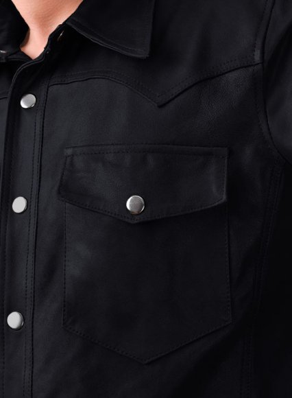 Light Weight Unlined Deep Blue Leather Shirt Light Weight Unlined Deep Blue Leather Shirt