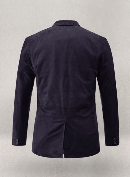 (image for) Dark Slate Purple Suede Leather Blazer