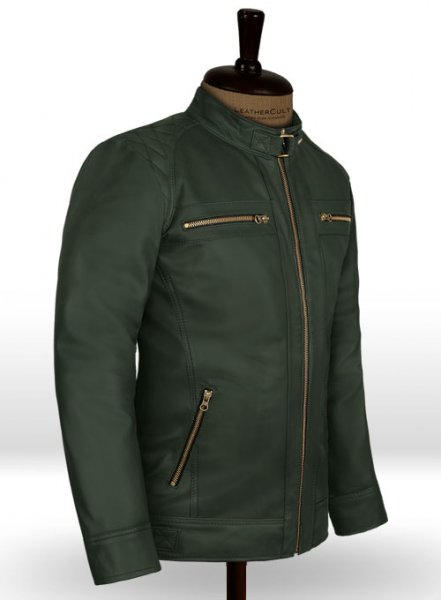 (image for) Soft Deep Olive Leather Jacket # 653