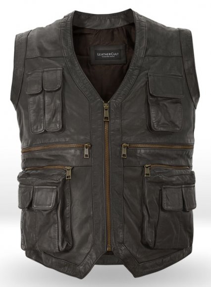 Soft Louis Brown Washed & Wax Chris Pratt Jurassic World Vest Soft Louis Brown Washed & Wax Chris Pratt Jurassic World Vest