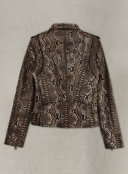 (image for) Dark Brown Python Leather Jacket # 280