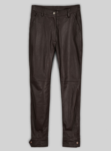 (image for) Soft Brown Selena Gomez Leather Pants #1
